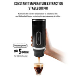Portable 3-in-1 Wireless Maker - Compatible with Capsules & Ground Coffee, Electric Espresso Machine for Car.