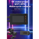 Waterproof DVR 2K+1080P Dual Dash Cam Night Vision HD Motorcycle Driving Recorder WiFi GPS Navigation 3.0 inch screen