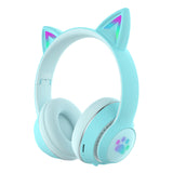 Cute Cat Ears Kids Wireless Headphones with Mic LED Bluetooth 5.0 Cartoon Headset for Girls Music Children's Earphones