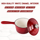 1pc, Enameled Cast Iron Saucepan (17.78cm), Enamel Sauce Pan With Lid, Saucier, Kitchen Utensils, Kitchen Gadgets