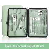 Set 18-piece Convenient Beauty Tool Clipper Manicure Nail Trimmer Pedicure Ear Peeling Knife to Remove Dead S