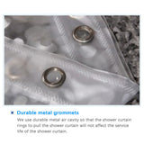 1PC with Hooks PVC Waterproof Mildew Resistant Antibacterial 3D White Semi Transparent Pebble Shower Curtain