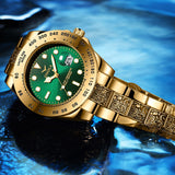 Brand ONOLA Business Casual luxury retro stainless steel golden men's watch high quality gold watches men