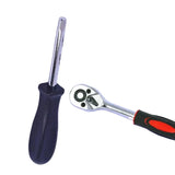 46pcs Socket Combination - 1/4 Inch Small Fly Ratchet Torque Screwdriver Wrench Auto Repair Home Technical Tool Kit