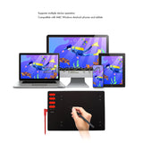 Drawing 7.6 x 5.63 Inch Graphics Tablet with Battery-Free Pen and 8192 Professional Levels Pressure, 2 OTG Adapter