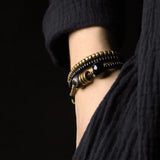 Bracelet Women's Literary Copper Beads Antique Wood Bracelet Men's Jewelry