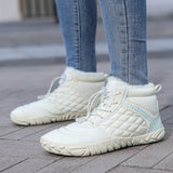 Large size snow boots with a mid length, trendy men's and women's outdoor travel, barefoot, waterproof, anti slip, warm five finger shoes, new style