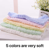 Newborn Natural Cotton Face Washable Soft Absorbent Baby Towel, Crepe Cloth, 10 Packs Of Mixed Colors, 12X12 Inch