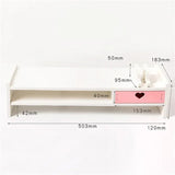 Laptop Wood Stand Multiple Styles 3 Drawers Computer Support Monitor Riser Holder Desktop Bedroom Table Shelf