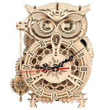 3D Wooden Puzzles DIY Owl Model Kit With Timer, Animal Shaped Unique Desk Clock Home Decor For Kids