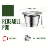 1pc Grease Rich Coffee Capsules Nest Shell Reusable Nespresso Capsules Stainless Steel Refillable Coffee