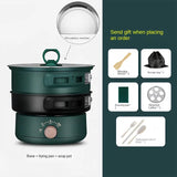 Electric Split Cooking Pot Foldable Multicooker Frying Pan Hotpot Steamer Rice Cooker Soup Maker Water Boiler Travel