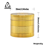 40mm 4-Layer Zinc Alloy Herbal Grinders for Smoking Metal Cutting Pipe Accessories Tobacco Pipes Herb Mills