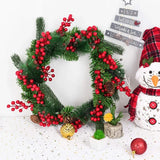 10pcs Artificial Pine Branches Holly Red Berries Stems for Xmas Tree DIY Wreath Decorations Christmas Home Decoration