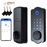 Keyless Entry Smart Waterproof Door Lock - 5 in 1 (TTlock App, IC Card, 150 Codes, Electronic Fingerprint)