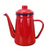 1pc Retro Thickened Enamel Tea Kettle 1.1L Enamel Coffee Kettle Oil Kettle Kettle Enamel Kettle Enamel Kettle Milk Tea Kettle
