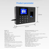 BISOFICE Attendance hine Fingerprint/Password/ID with 2.4'' Display Screen Time Clock Support Employee Checking-in Recorder