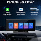 Wireless Touchscreen - 9'' IPS Portable Car Stereo with Apple Carplay & Android Auto, Rearview Camera, GPS