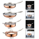 Stainless Steel Round Frying/Sauté Pan with Lid - For Kitchen Use