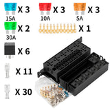 12V Auto 11 Way Fuse Box Block With 5 Pin Relay and Fuses For Automotive Car Marine Truck Trailer Boat