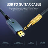 USB Electric Accessories Audio Connector Cord Adapter 6.35mm Guitar Cable Interface