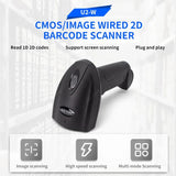 Portable U2 wired U2W 2D Wireless U2B Handheld Bluetooth QR Code Scanner 1D Barcode Reader for PDF417