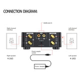 Bluetooth 5.0 Amplifier U-disk TF Card Playback Stereo Digital Sound Amp, Sier, Power Adapter, US Plug