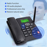 Cordless 2G Fixed Wireless Phone with Antenna, Radio, and Alarm Clock Function