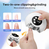 360° Rotating Electric Clipper Grinding and Polishing 2 in 1 Multifunctional Portable Automatic Nail Grinder Manicure Tool