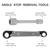 Professional Plumbing Tools - 2 PCS Angle-on Wrench Set for Plumber, Ideal for Angle Stop Removal and Installation