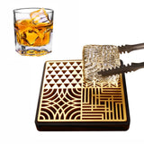Cube Design Plate Food Grade Brass Stamp Mold Ice Printing Bar Bartender Whiskey Pressing Stamping Square Tray 110x110MM