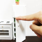 1:12 Dollshouse Miniature White Wooden Cabinet Cupboard Fridge Furniture Kitchen Dinning Room Decoration