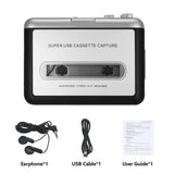 USB Capture Cassette Tape-to-MP3 Converter into Computer HiFi Sound Quality Mega Bass Audio Music Player with Earphone