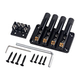 Electric Guitar Bridge Tremolo System Set with Guitar Locking Nut Black 4 Strings Headless Guitar Bridge Tremolo Device NEW
