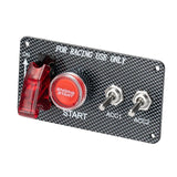 DaierTek 12V Racing Car Engine Start Stop Ignition Push Buttons LED Toggle Switch Panel Carbon For Truck