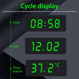 Portable Solar Car Digital LCD & Display Auto Dashboard Clocks Backlight Electronic Screen Temperature Clock