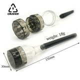 CRUSHER 3 in 1 Dry Herb Grinder Kit Cigarette Roller with Stick for DIY Horn Tube Tobacco Filg hine Smoking Accessories