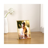 10PCS Acrylic Gold Frame, Slanted Back Sign Holder for Wedding Table Card Restaurant Signs Photos