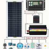 220V Solar Power System 30W Solars Panel+1000W Inverter with Controller USB Charging Kit for Home Grid Camping Hiking, Traveg