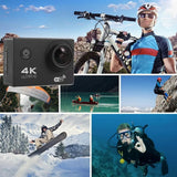 4K Action 1080P/30FPS WiFi 2.0" 170D Underwater Waterproof Helmet Video Recording Camera Sports Cameras Outdoor Mini Cam