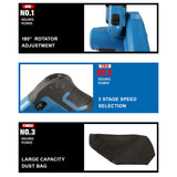 Cordless Kit Jobsite Blower Fast Charger 3 Variable Speeds for Blowing Dust, Leaf Light Duty Worhop Cleaning