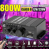 2 Channel bluetooth HiFi Power Amplifier AK380/AK370/AK170 400W*2 Home Car Audio Class D Remote Control FM Radio AUX USB/SD