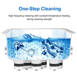 2L/6L Ultrasonic Cleaner with Double-Frequency Digital Display - Portable Washing Machine for Jewelry, Watches and Home Appliances. 40KHz Ultrasound.