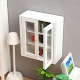 1:12 Miniature White Wall Cabinet Hanging Storage Organizer Cupboard Dollhouse Furniture Decor