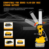 2000LM 26W LED Work Light for 14.4V-18V Li-ion Battery Portable Camping Lantern Downlight Outdoor Flashlight with Clip