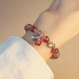 Natural Grey Moonstone Bracelet Strawberry Crystal