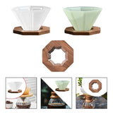 Origami Dripper with Walnut Wood Holder Lightweight Portable Sturdy Drip Maker Coffee Filter Cup