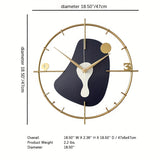 1pc, Creative Modern Wall Clock, Blue Silent Bedroom Dining Room Wall Clock, Metal Iron Art Clock, Room Decor, Home Decor