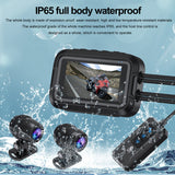 Motorcycle Special Driving Recorder DVR 3.0 Inch Waterproof Screen With Dual 1080P Cameras Support Wifi Connect Phone GPS Track