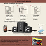 D-202 Wired Combination Computer Speaker Bass Stereo Music Player Subwoofer Sound Box for Desktop Laptop Notebook Tablet